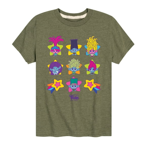 Trolls - Band Together - Tiny Trolls Star Grid - Toddler and Youth Short Sleeve Graphic T-Shirt