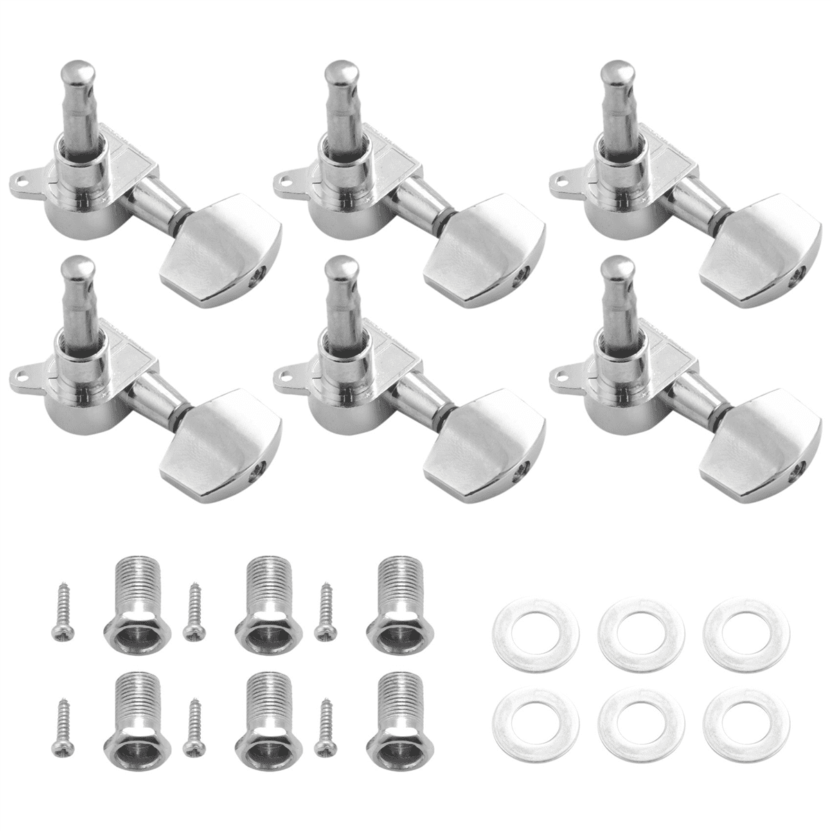 18 Pieces Silver Acoustic Guitar Machine Heads Knobs Guitar String Tuning Peg Tuner(9 for Left + 9 for Right)