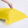 thumbnail image 6 of 2 Pack Queen Brushed Microfiber Pillow Shams with 2" Flange, Super Soft and Cozy, Wrinkle, Fade, Stain Resistant Sham, Yellow, 20x30 inches, 6 of 8