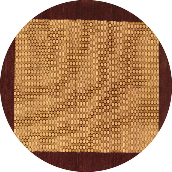 Ahgly Company Indoor Round Abstract Brown Contemporary Area Rugs, 6' Round