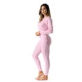 thumbnail image 2 of #followme Women's Thermal Henley Onesie - Soft and Cozy Union Suit for Winter Sleepwear and Lounging (Pink, X-Small), 2 of 3