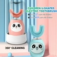 thumbnail image 3 of 3 Speed Children Electric Toothbrush U Shape For 2-15 Years old Kids Automatic Cartoon Waterproof Pink Toothbrush For 2-7 Years old, 3 of 7