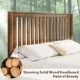 thumbnail image 6 of VanAcc Queen Size Bed Frame, Solid Wood Platform with Wooden Headboard for Bedroom, Walnut, 6 of 8