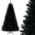 thumbnail image 2 of Patiojoy 7 FT Artificial Halloween Tree Pre-lit Hinged Black Xmas Tree w/ Spooky Sounds LED Lights, 2 of 10