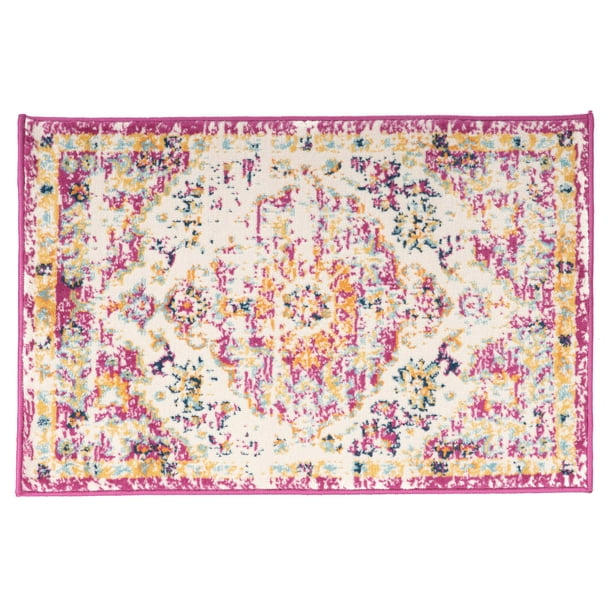 Vintage Traditional Bohemian Rug 2' x 3' Pink