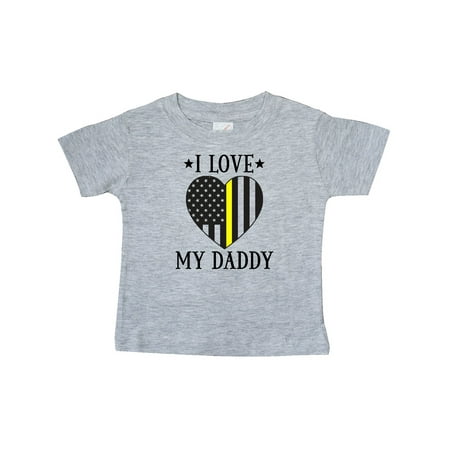 

Inktastic Dispatcher Daddy Gold Line Emergency Gift Baby Boy or Baby Girl T-Shirt