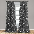 thumbnail image 5 of Ambesonne Star Curtains, Greyscale Geometric Shapes, Pair of 28"x63", Charcoal Grey White, 5 of 5