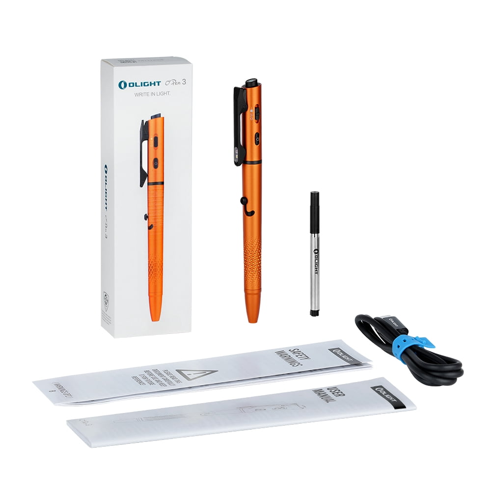 Olight OPen 3 Orange Multifunctional Pen Light, 120 Lumens, Green Laser