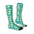 thumbnail image 3 of Balery Lemon Blue Printed Novelty Socks Men's Women's Crew Socks Sports Socks Knee High Socks Cotton Socks Quirky and Cool Socks, 3 of 9