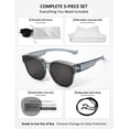 thumbnail image 7 of Polarized Fit-Over Sunglasses for Women & Teens, Cat Eye Over-Glasses UV400 Protection, Fits Prescription Frames Up to 4.92"×1.77", Wear Over Eyeglasses or Standalone, Beach Golf Fishing Outdoor, 7 of 7