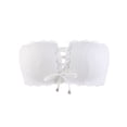 thumbnail image 3 of TrendVibe365 Wireless Bras for Women Bandeau Tie Front Balconette Wirefree Push up Bralettes Padded Multiway Convertible Straps Adjustable Spaghetti Strap Crop Cami Top Sexy Lingerie White M, 3 of 3