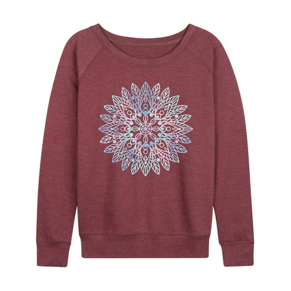 Instant Message - Radial Watercolor Design - Women's Lightweight French Terry Long Sleeve Shirt