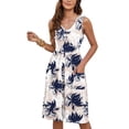 thumbnail image 3 of OutfitShow Women Summer Dresses V Neck Sleeveless Casual Flowy Sundresses Button Floral Midi Dress with Pockets, 3 of 7