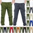 thumbnail image 4 of ZACPNCV 2PC Cargo Pants for Boys Elastic Waist Pull On Trousers Kids Casual Baggy Hiking Joggers Sweatpants Teen Boy Clothes White 12-13 Years, 4 of 4