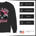 thumbnail image 6 of Just a Girl Who Loves Bigfoot Sweatshirt Sasquatch Fan Cryptid Cute Gift Vintage Sunset Wildlife Camping Crewneck, 6 of 7