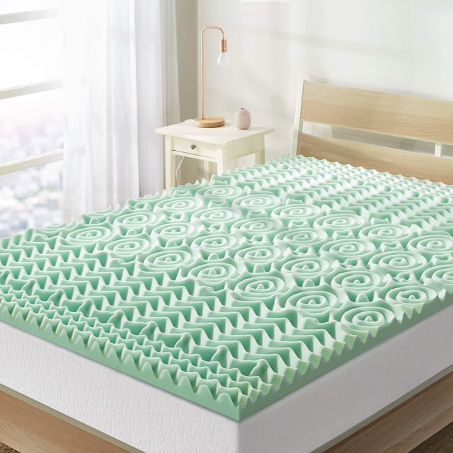 Mellow - Colchón de Espuma viscoelástica de 5 Zonas de 1.5 Pulgadas, infusión de Aloe calmante, Esencial para recámara, tamaño Individual