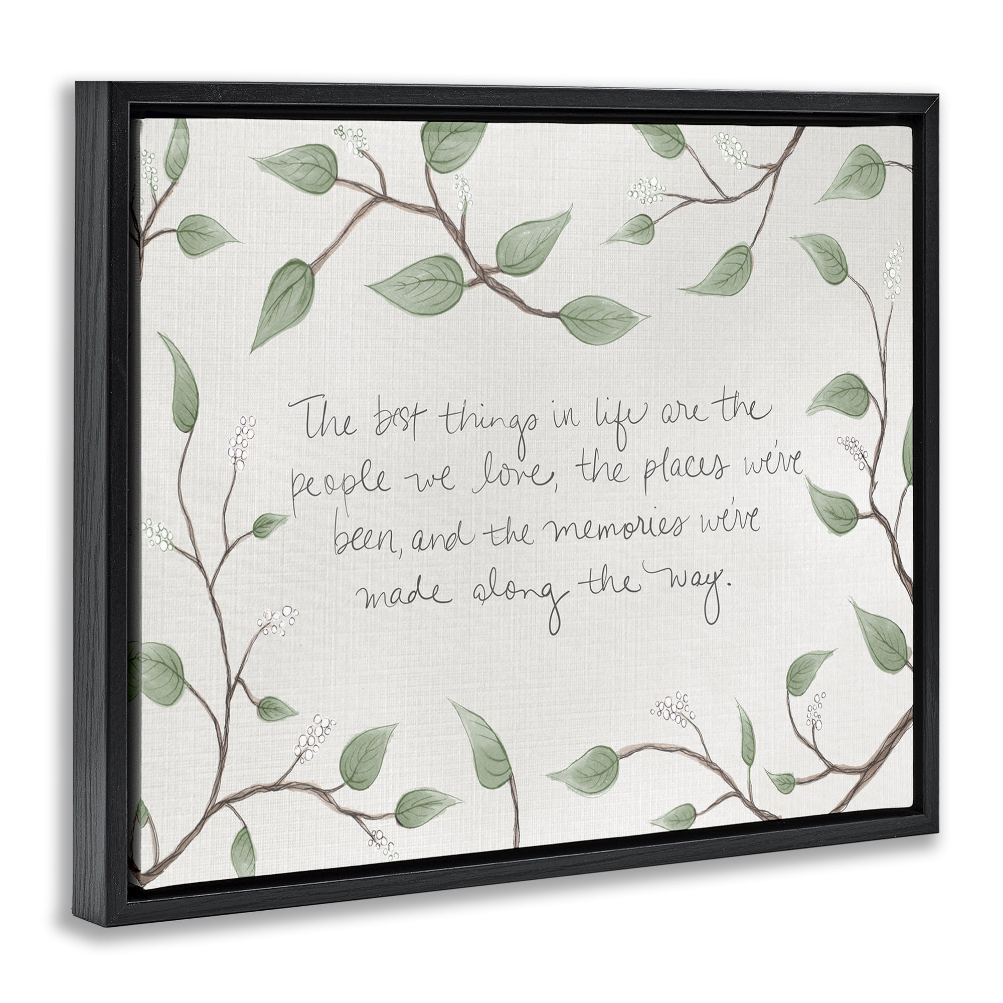 Stupell Industries The Best Things In Life Black Framed Floater Canvas Wall Art, design by SD Graphics Studio
