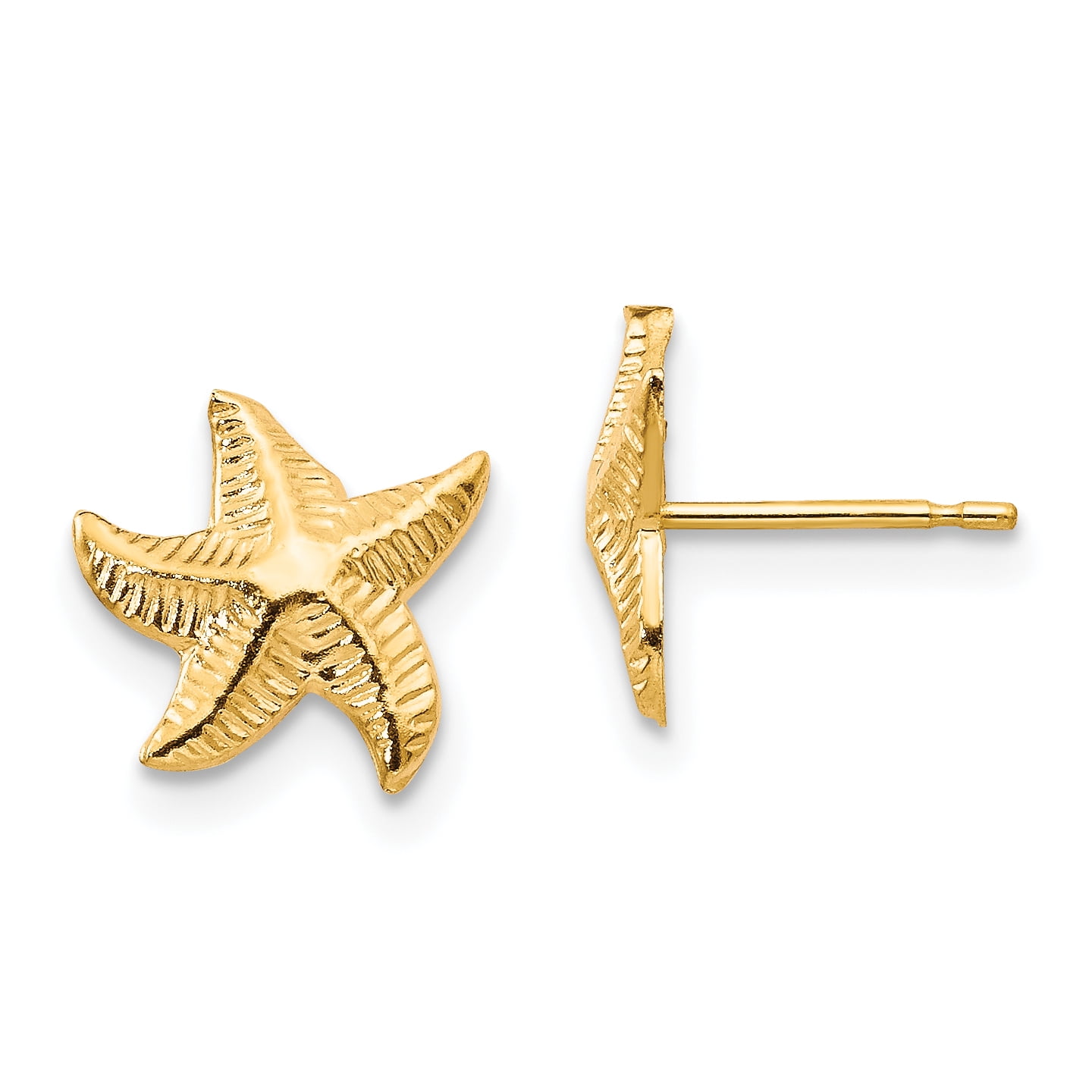 Ice Carats Designer Jewelry Gift Canada 14k Yellow Gold Starfish Earrings Animal Sea Life Gold 10 Mm Length X 8 Mm Width