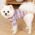 thumbnail image 4 of Dog Shirt Cotton Thick Warm High Collar Long Sleeve Elastic Striped Dog Clothes, Suitable for Autumn and Winter, 4 of 8