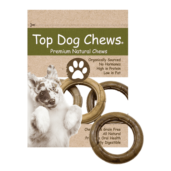 Pressed Rawhide Dog Ring 6" - 3 Pack