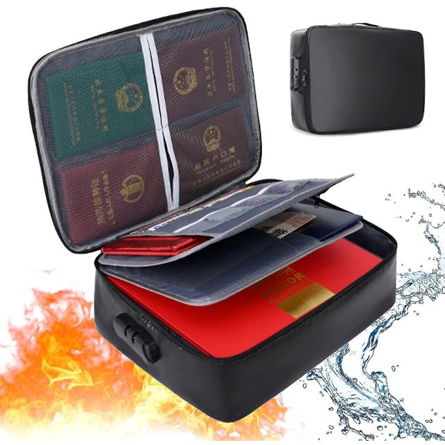 Caja de documentos ignífuga Sailing con cerradura y Gran capacidad resistente al agua 34X26 CM