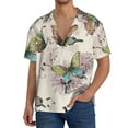 thumbnail image 3 of KLL Flying Butterflies Print Men's Shirt Short Sleeve Button Down Summer Cuba Beach Shirts- 3X-Large, 3 of 7