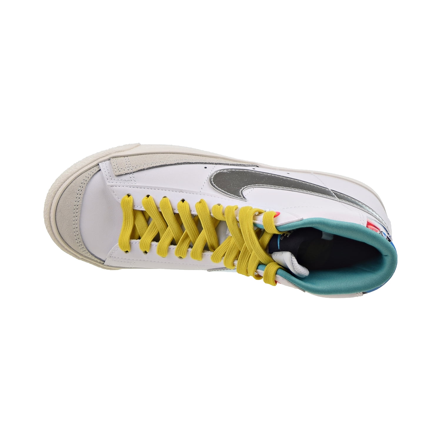 Nike Blazer Mid '77 (GS) Big Kids' Shoes White-Washed Teal-Metallic Silver dq7773-100