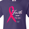 thumbnail image 4 of Inktastic Faith Over Fear Breast Cancer Awareness with Pink Ribbon Youth T-Shirt, 4 of 5