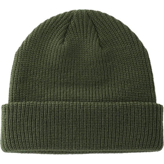 Classic Double Layer Knit Beanie Hat Warm Thick Acrylic Winter Hats Daily Cuffed Beanies Watch Hat for Men Women