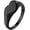 Black, variant on Unisex Stainless Steel Simple Elegant Heart Shaped Thin Stacking Signet Ring Couple Forever Love Wedding Band