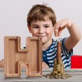 thumbnail image 3 of SDNall Personalized Wooden Name Money Box Wooden Deposit Box Twenty Six English Letters, 3 of 9