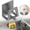 thumbnail image 2 of Adhesive Sponge Holder for Kitchen Sink, Wall Mount Scrubber Caddy, Multi-Functional Storage Rack for Dishcloths, Soap, Towels, Bathroom Organizer, No Drilling, 1 Rack, 2 of 9