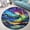 Aurora Borealis24, variant on Circle Area Rug, Lavender2 Washable Non-Slip Floor Carpet, Soft Rug for Living Room Bedroom Decor 24 Inch