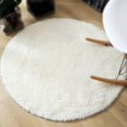 thumbnail image 1 of LinYooLi Round Area Rugs for Living Room Soft Fluffy Circle Rug for Bedroom Home Decor 3ft Faux Fur Rug Washable Floor Mats for Kids Playroom(White, 3ft), 1 of 4