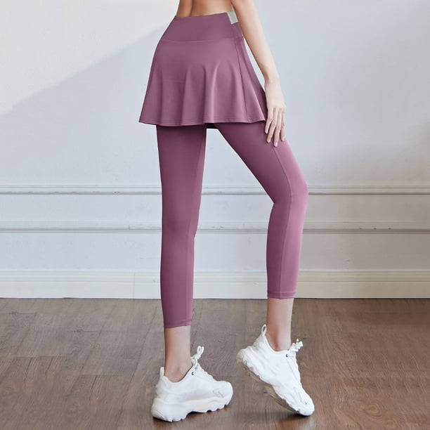 nsendm Unisex Pants Adult Womens Yoga Pants Petite Short Women Skirted  Legging Pleated Skirt Capris Leggings Athletic Textu Yoga Pants for(Purple,  M)