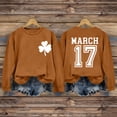 thumbnail image 2 of Xdegoge St. Patrick's Day Sweatshirt for Women Playful Front & Back Print Sweatshirts Casual Long Sleeve Crew Neck Auspicious Leaf Clover Shamrock Top, 2 of 7
