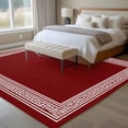 thumbnail image 5 of Red Geometric Large Area Rugs for Bedroom Living Room, Soft Non Slip Carpet Bedside Rug, Country Farm Traditional Chinese Tile Rectangular Floor Cover Kitchen Accent Rug 5'x7' for Dining Room/Office, 5 of 9