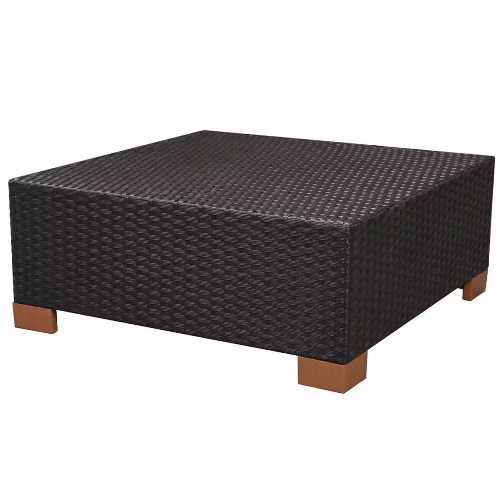 Kepooman 8 Pcs Outdoor Patio Rattan Sectional Chair Set with Cushions & Tea Table, Black Kepooman 8 Pcs Outdoor Patio Rattan Sectional Chair Set with Cushions & Tea Table, Black