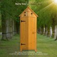 thumbnail image 6 of IVV 70"H Outdoor Storage Cabinet Tool Shed Wooden Garden Shed Organizer Wooden Lockers with Asphalt Roof (Natural), 6 of 7