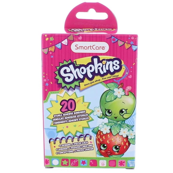 BANDAGES KIDS 20CT SHOPKINS PLASTIC STRIPS BOXED
