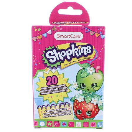 BANDAGES KIDS 20CT SHOPKINS PLASTIC STRIPS BOXED