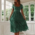 thumbnail image 6 of Askfv Womens Maxi Dress Boho Floral Dress Summer Short Sleeve Casual Dress, 6 of 6