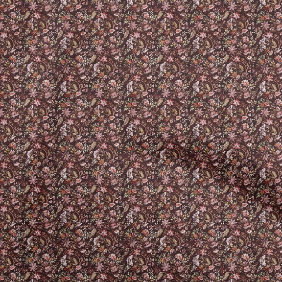 oneOone Viscose Jersey Maroon Fabric Batik Craft Projects Decor Fabric Printed By The Yard 60 Inch Wide