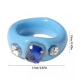 thumbnail image 4 of Women Resin Ring Rhinestone Irregular Wide Chunky Ring Finger Ring Knuckle Ring, 4 of 10