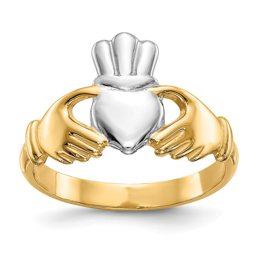 14k White Gold Claddagh Ring Size 6.5 Fine Jewelry Ideal Gifts For Women