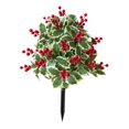 thumbnail image 4 of Estaca de planta de bayas rojas artificiales, plantas falsas, decoración de rojos de EVA, flor artificial navideña para fiesta al aire libre en, 4 of 9