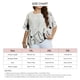 thumbnail image 4 of Blusa suelta de manga corta con cuello redondo para mujer, Tops de verano transpirables con estampado informal a la moda para uso diario al aire libre, 4 of 8