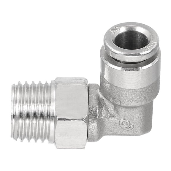 Uxcell Push to Connect Fittings Male Elbow NPT Thread Heavy Duty Pneumatic Tube 1/4 Inch
