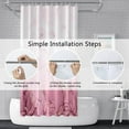 thumbnail image 5 of Pink Shower Curtain, Abstract Marble Shower Curtain for Bathroom Waterproof Fabric Shower Curtain Set with Hooks-72"W x 72"L (Pack of 1), 5 of 7