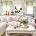 thumbnail image 4 of Green Plaid Kitchen Curtain Valances for Windows Farmhouse Short Curtains, Gradient Geometric Buffalo White Checkered Rod Pocket Valance Curtain for Bedroom Cafe Living Room, 4 of 8